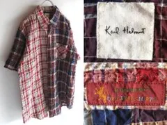 Karl Helmut カールヘルム シワ加工 チェックシャツ M