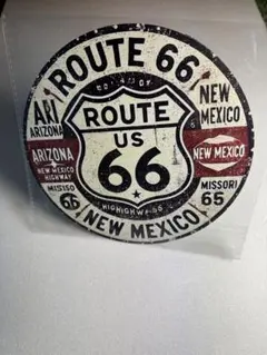 ⭐ルート66のデザインが施されたスチールプレート ルート66 ヴィンテージサイン