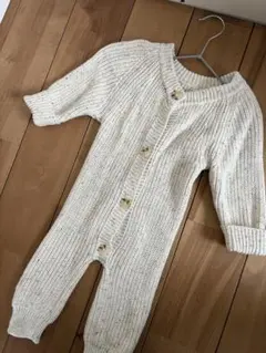 オートミール ニットロンパース 6/12ヶ月