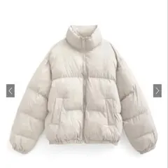 GRL [dk1342] スタンドカラーショート丈ダウンジャケット アイボリー