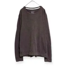 無印良品（M）長袖カットソー Tシャツ トップス ダークブラウン 綿100%