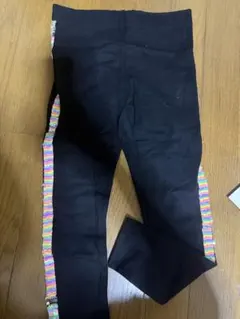 H&M スパッツ レインボー スパンコール ブラック 裏起毛