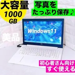 ノートパソコン Windows11 NEC ノートPC 1TB 写真たっぷり保存
