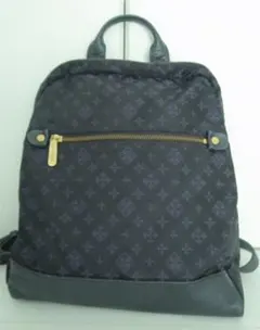 【USED】ラシット　リュック　ナイロン　革　ネイビー