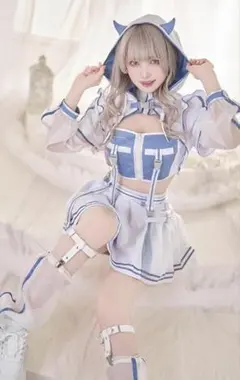 マリームーン　メイド服 ブルー ホワイト　ジャージメイド　天使界隈のサムネイル