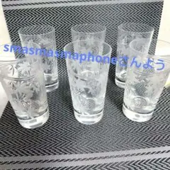 クリスタルグラス6個 和風柄少し大きめアルコールグラス 新品美品