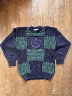 【美品】バーバリー ウールニット 英国製 刺繍ロゴ 希少のサムネイル
