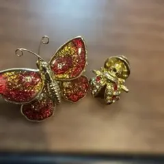 蝶々　てんとう虫　ブローチ　セット　No.40