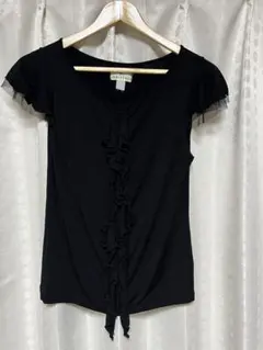 【中古品】組曲 半袖カットソー チュール袖 ブラックのサムネイル