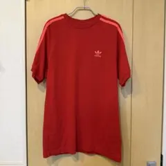 アディダス adidas レッド トレフォイル 半袖Tシャツ プリント ラグラン
