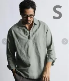 LINEN BLEND SKIPPER SHIRT 綿麻素材 スキッパーシャツのサムネイル