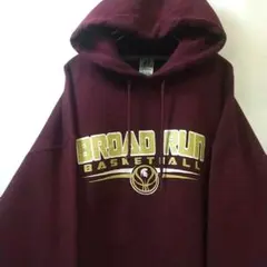 ラッセルアスレティック プリント ビッグサイズ パーカー ワイン 2XL 古着