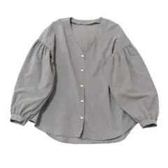 ブラックバイマウジー　チェック　サッカー生地　ブラウス