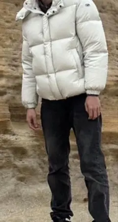 DIESEL ホワイト フード付き ダウンジャケット