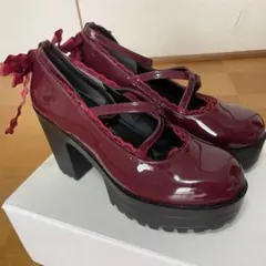 Lサイズ　C.S.T&P 厚底パンプス ボルドーのサムネイル