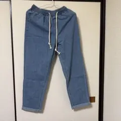 ライトブルー デニムパンツ ウエストゴム