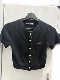 CRANK/クランク BASIC LOGO CORSET TOP/半袖Tシャツ黒