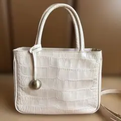 FURLA クロコダイル風型押し ハンドバッグ