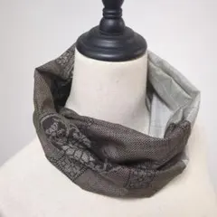 着物リメイク　大島紬（絹）ハンドメイド　スヌード　軽量