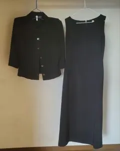 【中古品】ブラック ジャケット&ワンピース 9号