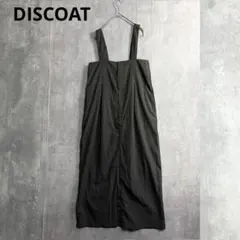 Discoat チャコール　ハイウェスト　ジャンパスカート　ワンピース