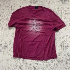 訳あり BOSS ボス ロゴプリント Tシャツ ボルドー