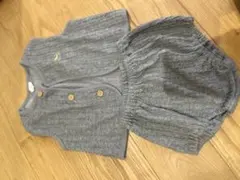 グレー ベストとショートパンツセット 70cm