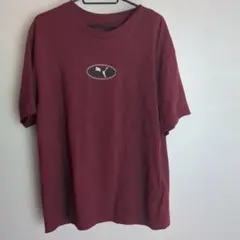 PUMA 半袖Tシャツ ボルドー ロゴプリント
