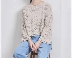 UNITED ARROWS クロシェ編み　長袖トップスのサムネイル