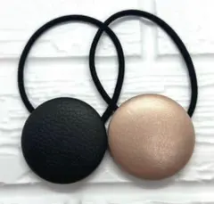 【388】ハンドメイド38mm くるみボタン　ヘアゴム