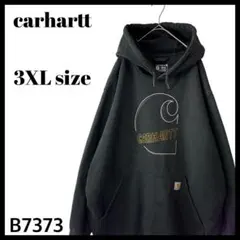 カーハート ビッグロゴ スウェットパーカー 超ビックサイズ 黒 ブラック 3XL