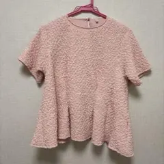 美品　コカ　表面感半袖タックブラウス