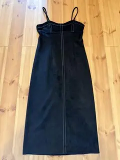 ZARA ブラック キャミワンピース スエード風