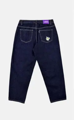 LABROS ダークブルーデニム 花刺繍