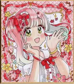 手描き オリジナルイラスト アナログ 色紙