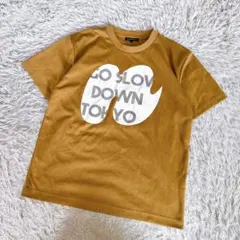 【NUMERALS】ヌメラルズ　ロゴプリント 高機能半袖Tシャツ キャメル Lのサムネイル