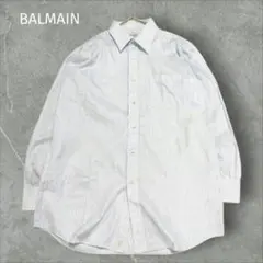 BALMAIN 長袖ワイシャツ ストライプ ライトブルー メンズ