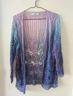 レースカーディガン 紫 パープル