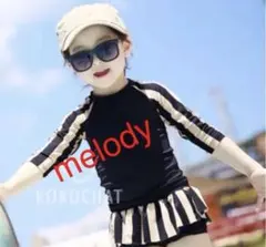 100 水着　ストライプ　ラッシュガード　スイムウェア　夏　女の子　子供　セット