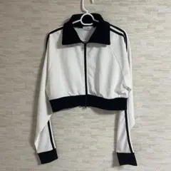 ホワイト クロップドジャケット スポーツ