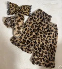 ヒョウ柄 レッグウォーマー キーホルダー リボン シュシュ 文化祭 コスプレ