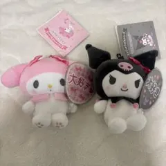 クロミ　マイメロ　うちわを持った　マスコットホルダー　エンジョイアイドル