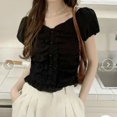 Ada. 2WAY ボタンデザイン ふんわり パフリーブ ブラウス