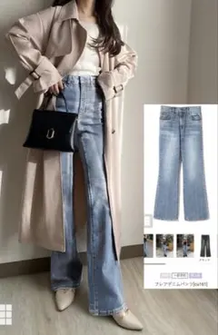 GRL グレイル　フレアデニムパンツ　L