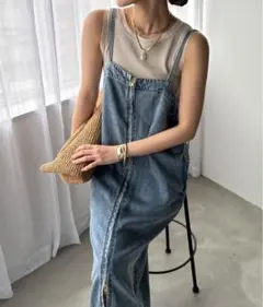 DOUDOUドゥドゥ　リヨセルデニムジャンスカ ワンピース ロング 38 DOUDOUドゥドゥ リヨセルデニムジャンスカ ワンピース ロング 38