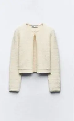 ZARA 美品 上品❤︎ ブークレ　ニット　ジャケット　カーディガン　Lサイズ