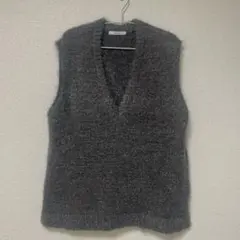 DISCOAT グレー Vネック ニットベスト