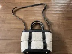 NOLLEY’S LIGHT ボアコンビミニトートバッグ　ブラック