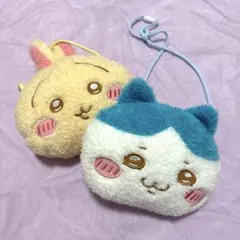 ちいかわ　ハチワレ　うさぎ ふわふわフェイスポシェット