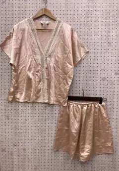 美國製 VALENTINO 古著 光澤緞面 寬鬆家居服上下套裝